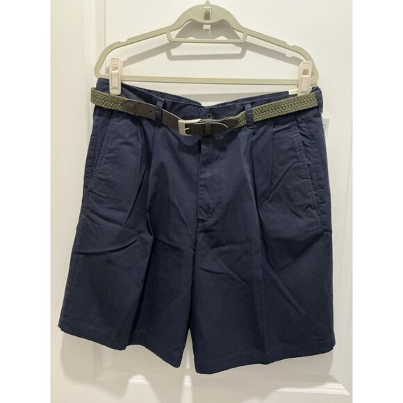 Arnold Palmer Sportswear Brand Pleated Golf Short 36 Navy Cotton With Belt NWT - Picture 1 of 8